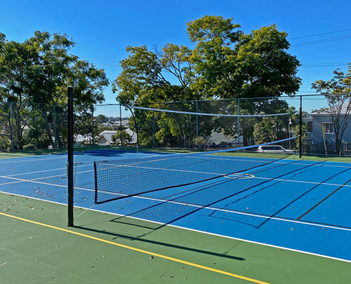 Multipurpose net for tennis court designed and built by SMA Brisbane