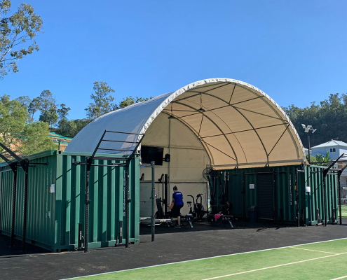 outdoor gym container set up Brisbane by Sports Maintenance Australia